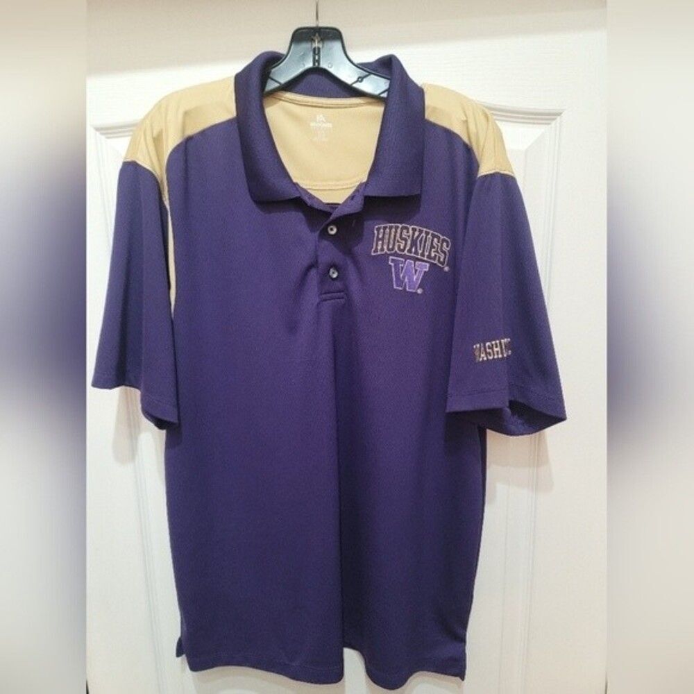 University of Washington Huskies Short Sleeve Polo Shirt Size XL